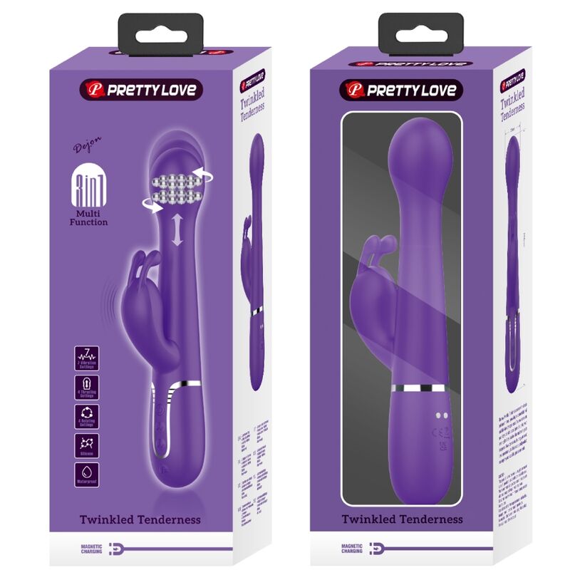 PRETTY LOVE - DEJON VIBRATORE CONIGLIO MULTIFUNZIONE 3 IN 1 VIOLA