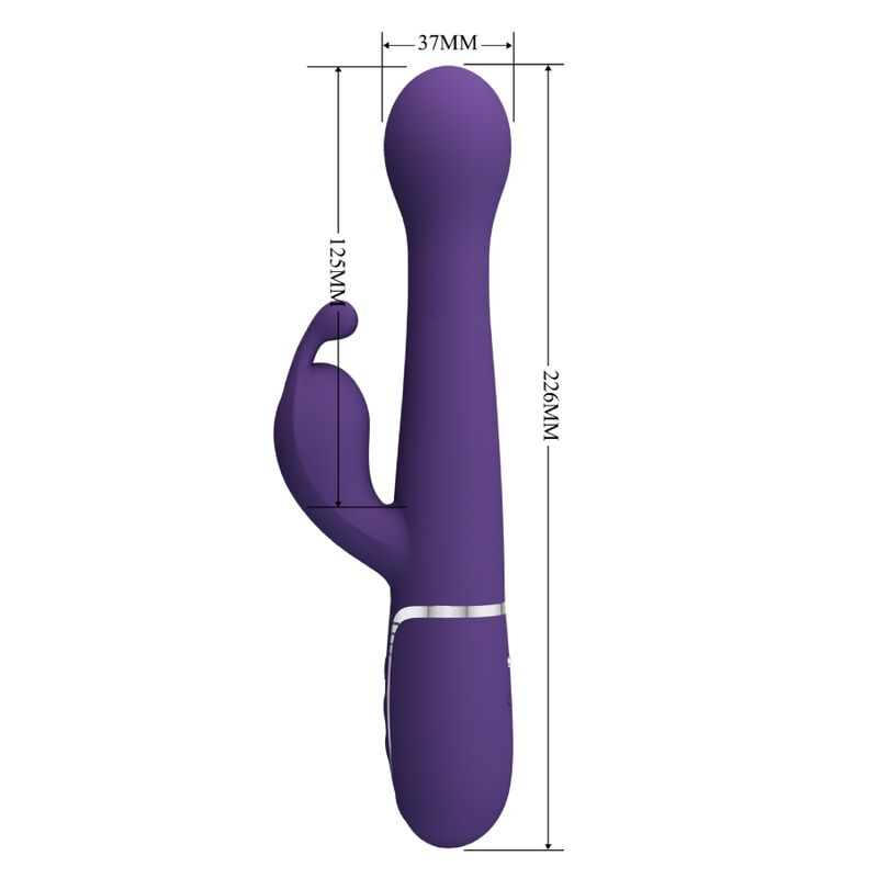 PRETTY LOVE - DEJON VIBRATORE CONIGLIO MULTIFUNZIONE 3 IN 1 VIOLA