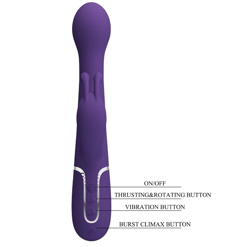 PRETTY LOVE - DEJON VIBRATORE CONIGLIO MULTIFUNZIONE 3 IN 1 VIOLA