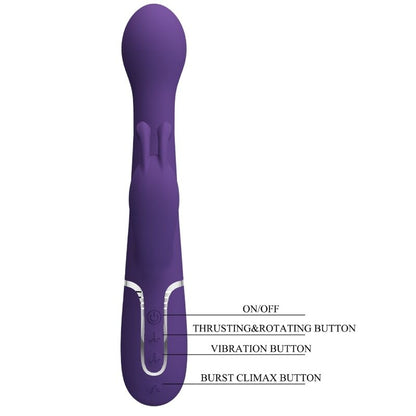 PRETTY LOVE - DEJON VIBRATORE CONIGLIO MULTIFUNZIONE 3 IN 1 VIOLA
