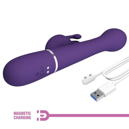 PRETTY LOVE - DEJON VIBRATORE CONIGLIO MULTIFUNZIONE 3 IN 1 VIOLA