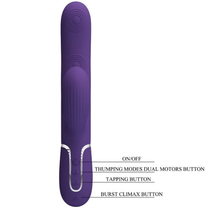 PRETTY LOVE - PERLITA VIBRATORE PUNTO G MULTIFUNZIONE 3 IN 1 VIOLA