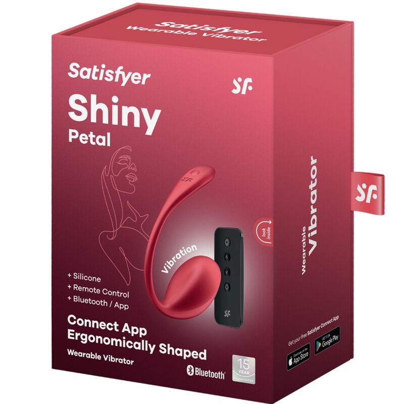 SATISFYER - STIMOLATORE PUNTO G A FORMA DI PETALO LUCIDO CON TELECOMANDO ROSSO E APP GRATUITA