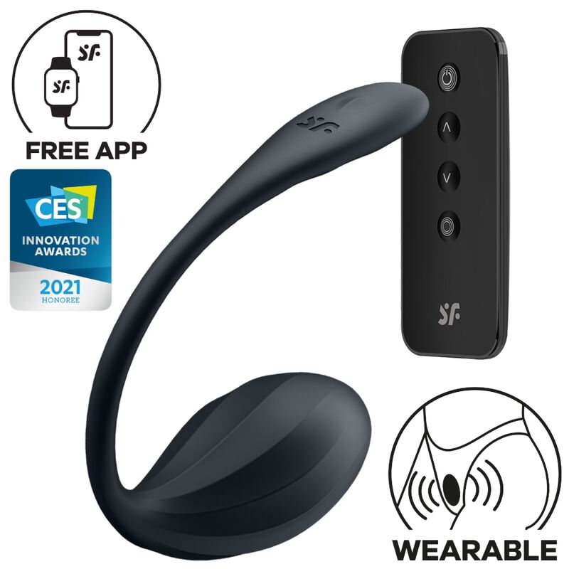 SATISFYER - STIMOLATORE PUNTO G A PETALI COSTOLATI CON TELECOMANDO NERO E APP GRATUITA