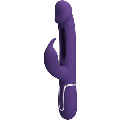 PRETTY LOVE - KAMPAS VIBRATORE CONIGLIO MULTIFUNZIONE 3 IN 1 CON LINGUA VIOLA