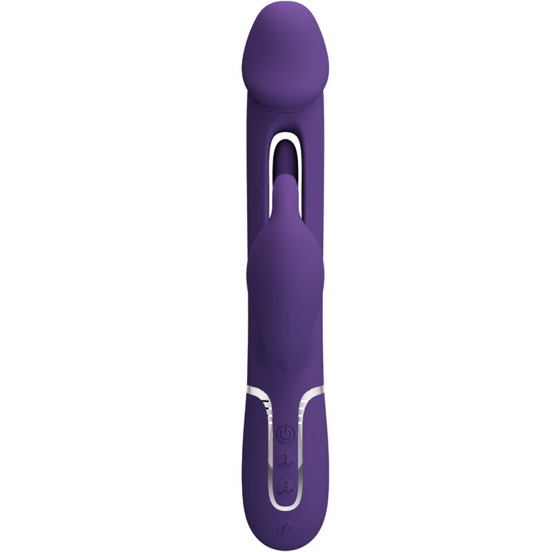 PRETTY LOVE - KAMPAS VIBRATORE CONIGLIO MULTIFUNZIONE 3 IN 1 CON LINGUA VIOLA