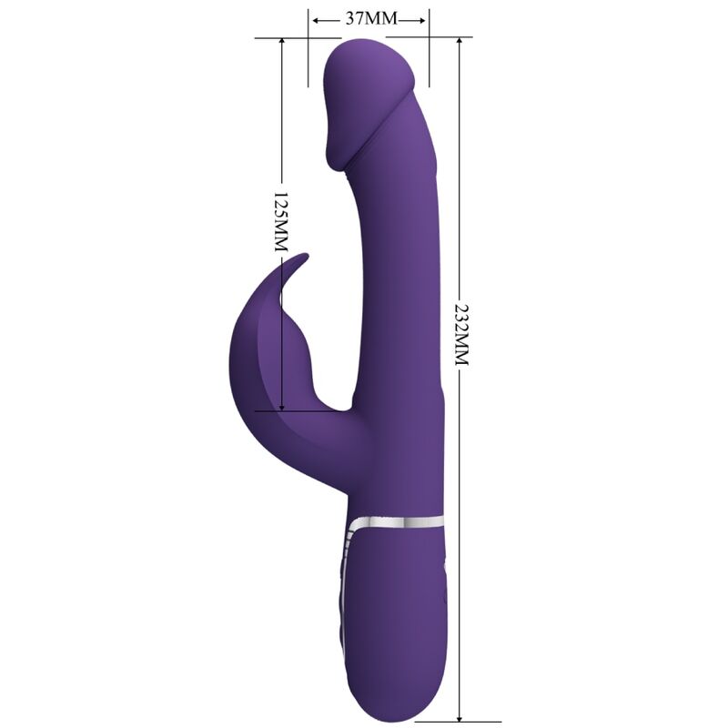 PRETTY LOVE - KAMPAS VIBRATORE CONIGLIO MULTIFUNZIONE 3 IN 1 CON LINGUA VIOLA