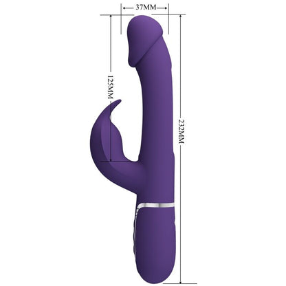PRETTY LOVE - KAMPAS VIBRATORE CONIGLIO MULTIFUNZIONE 3 IN 1 CON LINGUA VIOLA