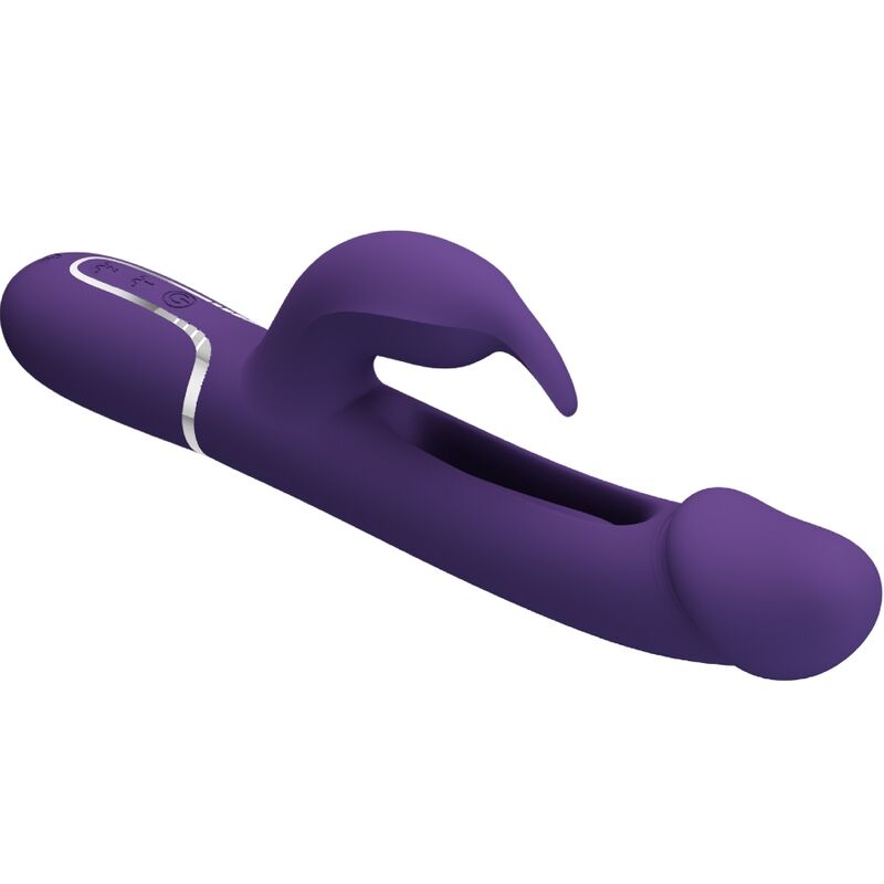 PRETTY LOVE - KAMPAS VIBRATORE CONIGLIO MULTIFUNZIONE 3 IN 1 CON LINGUA VIOLA