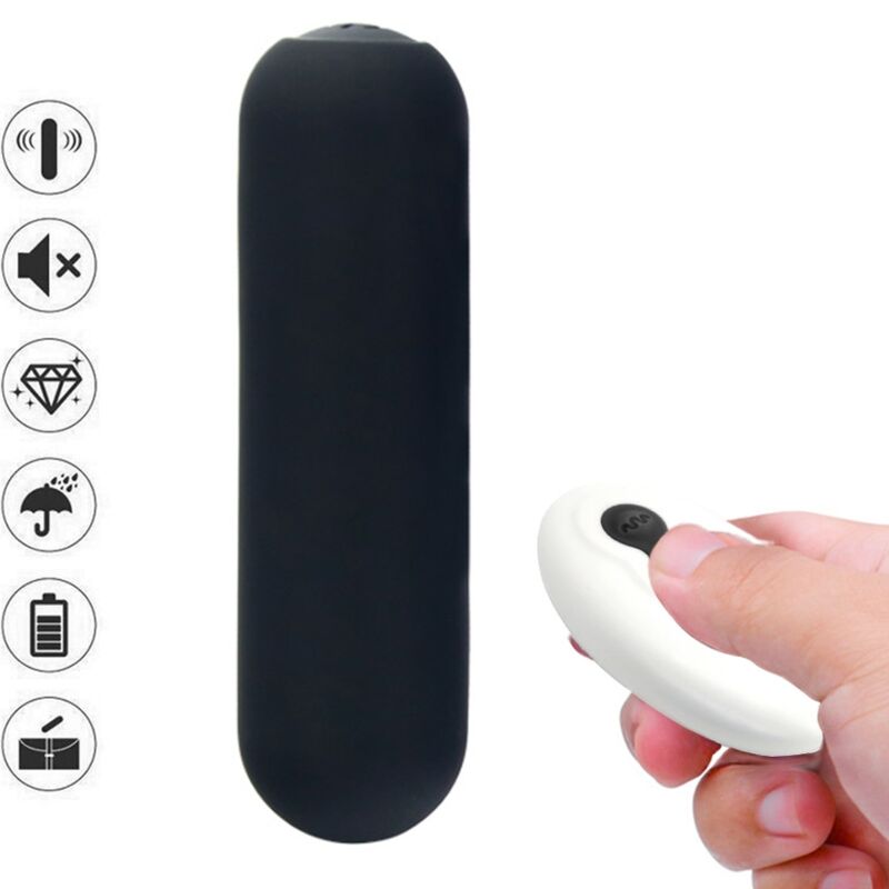 ARMONY - SPLASH JOIE PROIETTILE VIBRANTE IN SILICONE TELECOMANDO 10 VIBRAZIONI 75 X 19 CM NERO