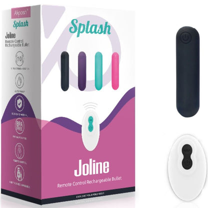 ARMONY - SPLASH JOLINE PROIETTILE VIBRANTE IN SILICONE TELECOMANDO 10 VIBRAZIONI 65 X 15 CM NERO