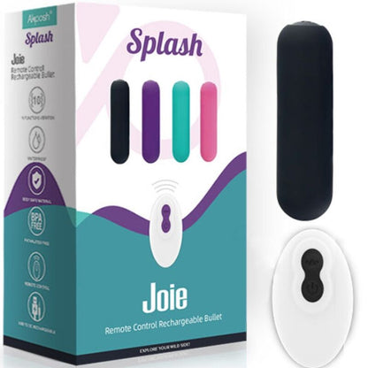 ARMONY - SPLASH JOIE PROIETTILE VIBRANTE IN SILICONE TELECOMANDO 10 VIBRAZIONI 75 X 19 CM NERO