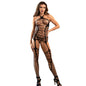 SUBBLIME - 952105 BODYSTOCKING A RETE SENZA CAVALLO CON COLLO AL CINTURINO E SCHIENA APERTA NERO TAGLIA UNICA