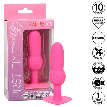 CALEXOTICS - PLUG ANALE PER LA PRIMA VOLTA CON PERLINE 10 VIBRAZIONI ROSA