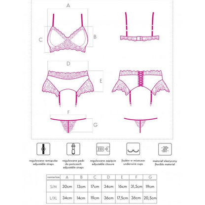 LIVCO CORSETTI FASHION - NAHIR LC 20214 REGGISENO + SLIP + REGGISERA L/XL