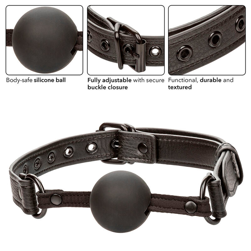 CALEXOTICS - BALL GAG IN SILICONE NERO NOTTURNO