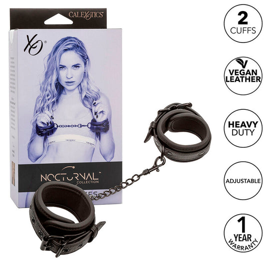 CALEXOTICS - MANETTE IN PELLE NERA REGOLABILI NOTTURNE