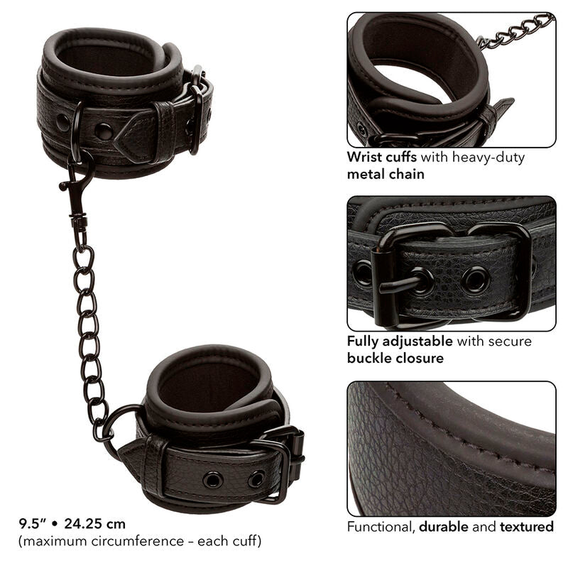 CALEXOTICS - MANETTE IN PELLE NERA REGOLABILI NOTTURNE