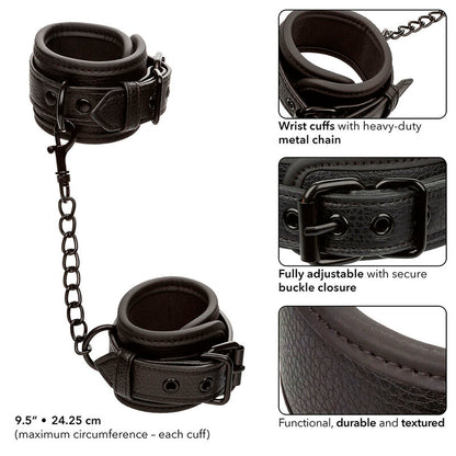 CALEXOTICS - MANETTE IN PELLE NERA REGOLABILI NOTTURNE