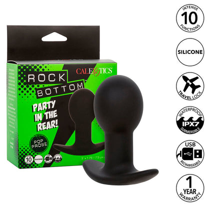 CALEXOTICS - ROCK BOTTOM ANAL PLUG 10 VIBRAZIONI IN SILICONE NERO