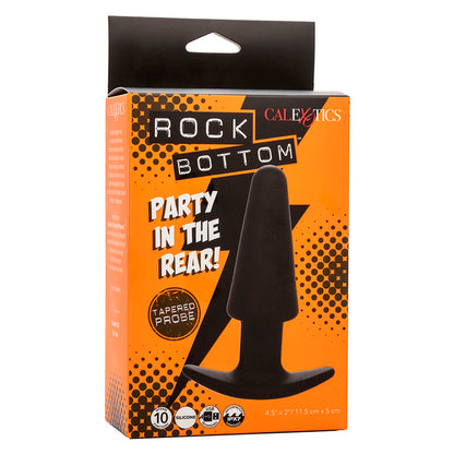 CALEXOTICS - TAPPO ANALE CONICO ROCK BOTTOM 10 VIBRAZIONI IN SILICONE NERO