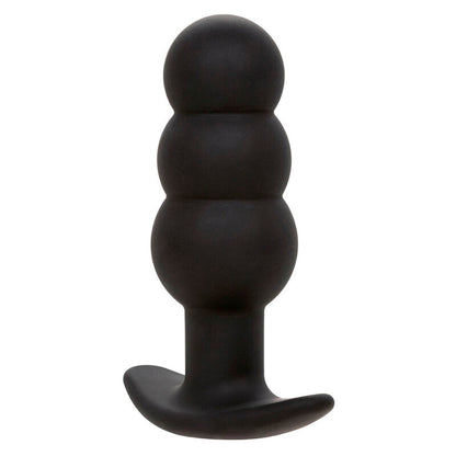 CALEXOTICS - PLUG ANALE ROCK BOTTOM CON PERLINE 10 VIBRAZIONI SILICONE NERO