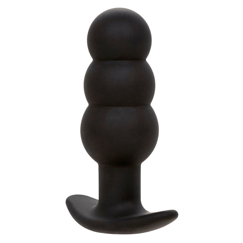 CALEXOTICS - PLUG ANALE ROCK BOTTOM CON PERLINE 10 VIBRAZIONI SILICONE NERO