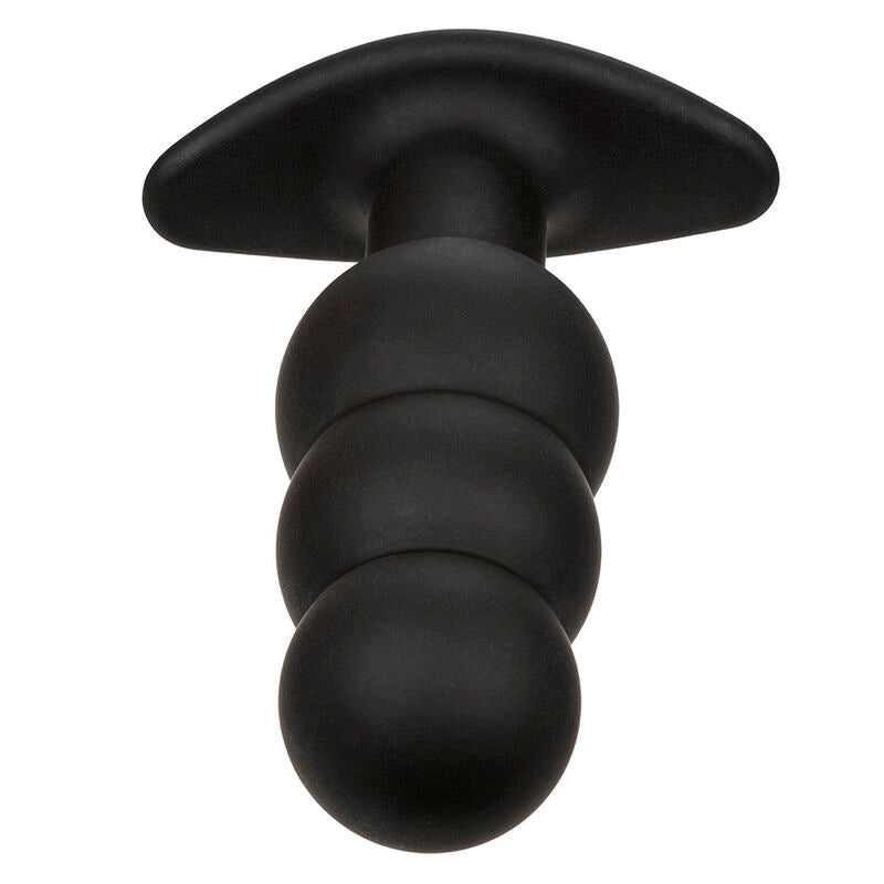 CALEXOTICS - PLUG ANALE ROCK BOTTOM CON PERLINE 10 VIBRAZIONI SILICONE NERO