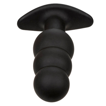 CALEXOTICS - PLUG ANALE ROCK BOTTOM CON PERLINE 10 VIBRAZIONI SILICONE NERO