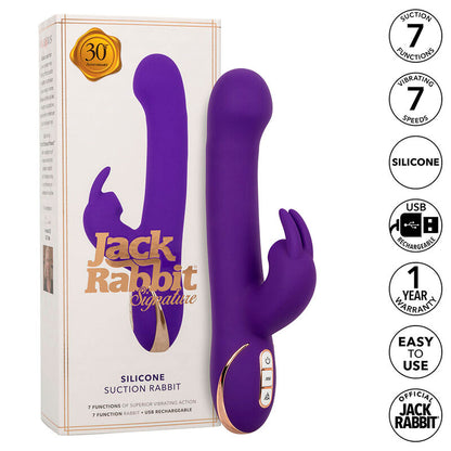 CALEXOTICS - JACK RABBIT VIBRATORE E STIMOLATORE 7 LIVELLI DI VIBRAZIONE E ASPIRAZIONE BLU