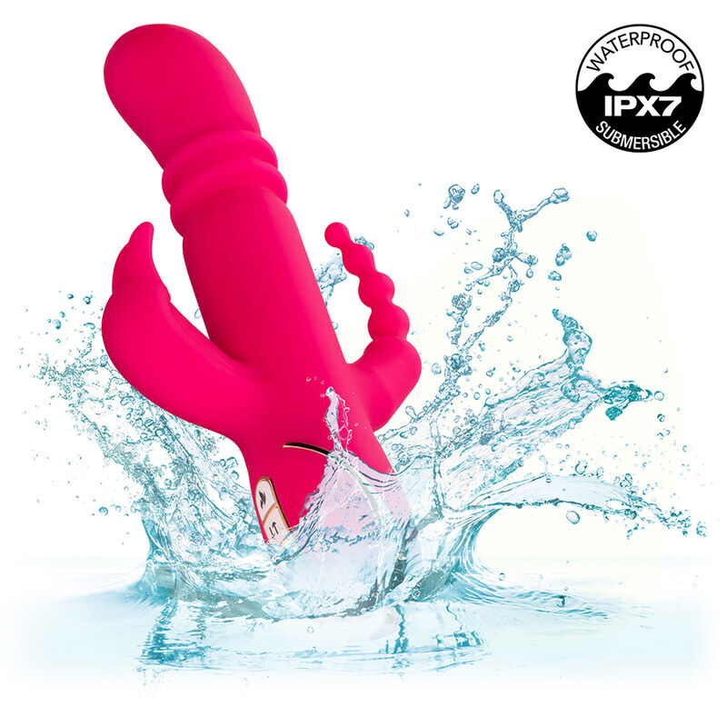 CALEXOTICS - JACK FANTASY VIBRATORE TRIPLO RISCALDABILE ROSA CONIGLIO
