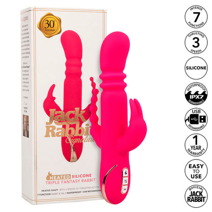CALEXOTICS - JACK FANTASY VIBRATORE TRIPLO RISCALDABILE ROSA CONIGLIO