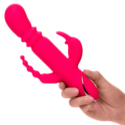CALEXOTICS - JACK FANTASY VIBRATORE TRIPLO RISCALDABILE ROSA CONIGLIO