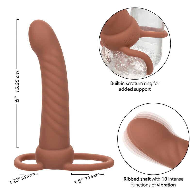 CALEXOTICS - PENETRATORE A DOPPIA COSTINA MAXX 10 VIBRAZIONI MULATTO