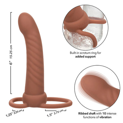 CALEXOTICS - PENETRATORE A DOPPIA COSTINA MAXX 10 VIBRAZIONI MULATTO