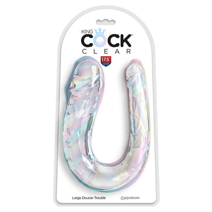 KING COCK - DOUBLE TROUBLE DOPPIO DILDO 44 CM TRASPARENTE