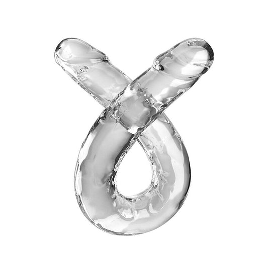 KING COCK - DOUBLE TROUBLE DOPPIO DILDO 46 CM TRASPARENTE