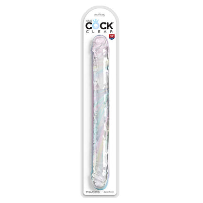 KING COCK - DOUBLE TROUBLE DOPPIO DILDO 46 CM TRASPARENTE