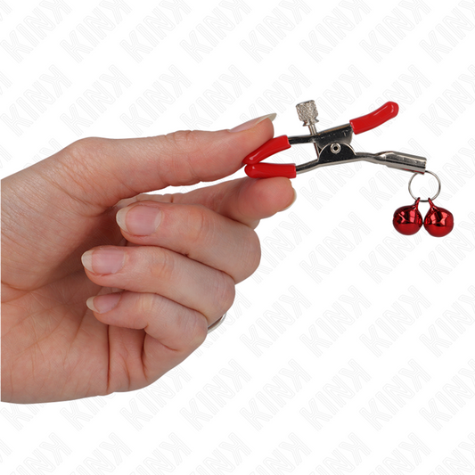 KINK - MORSETTI PER CAPEZZOLI ROSSI CON DOPPIA CAMPANA ROSSA 6 CM