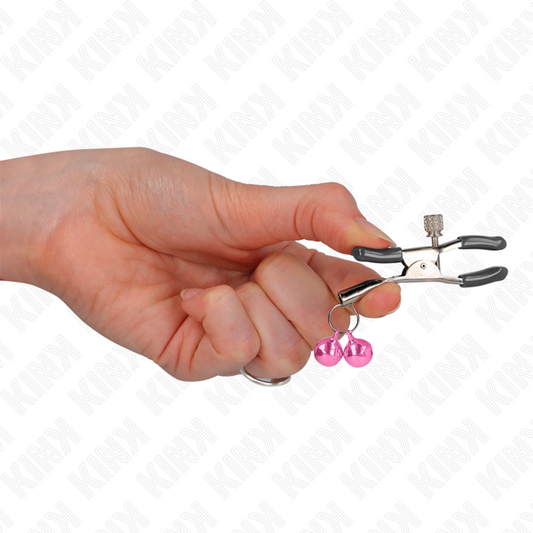 KINK - MORSETTI PER CAPEZZOLI A DOPPIA CAMPANA ROSA 6 CM