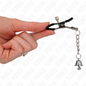 KINK - MORSETTI PER CAPEZZOLI CON PENDENTE A CAMPANELLA IN ARGENTO 6 CM