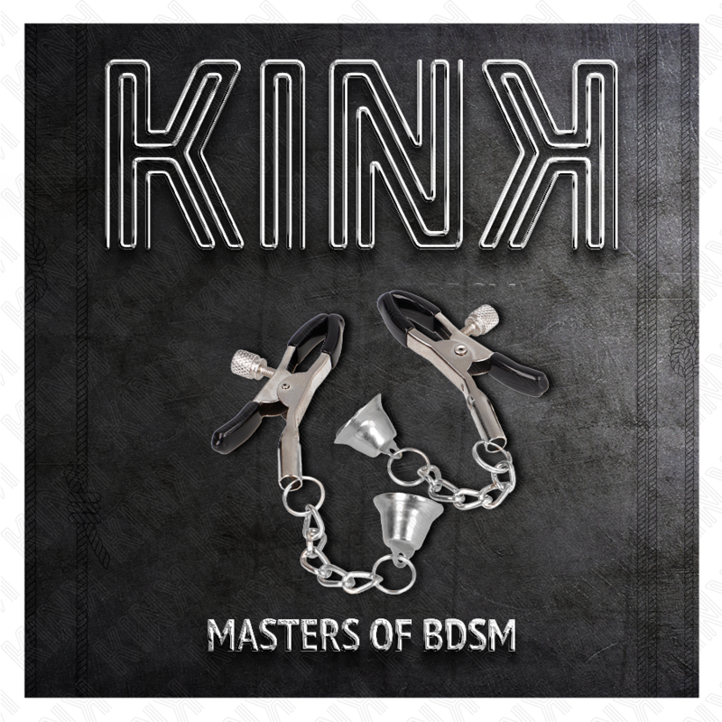 KINK - MORSETTI PER CAPEZZOLI CON PENDENTE A CAMPANELLA IN ARGENTO 6 CM