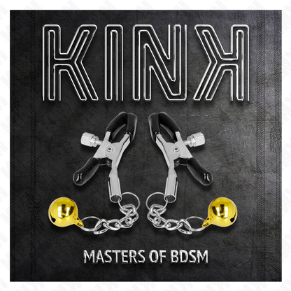KINK - MORSETTI PER CAPEZZOLI CON CIONDOLO A CAMPANELLA DORATA 6 CM