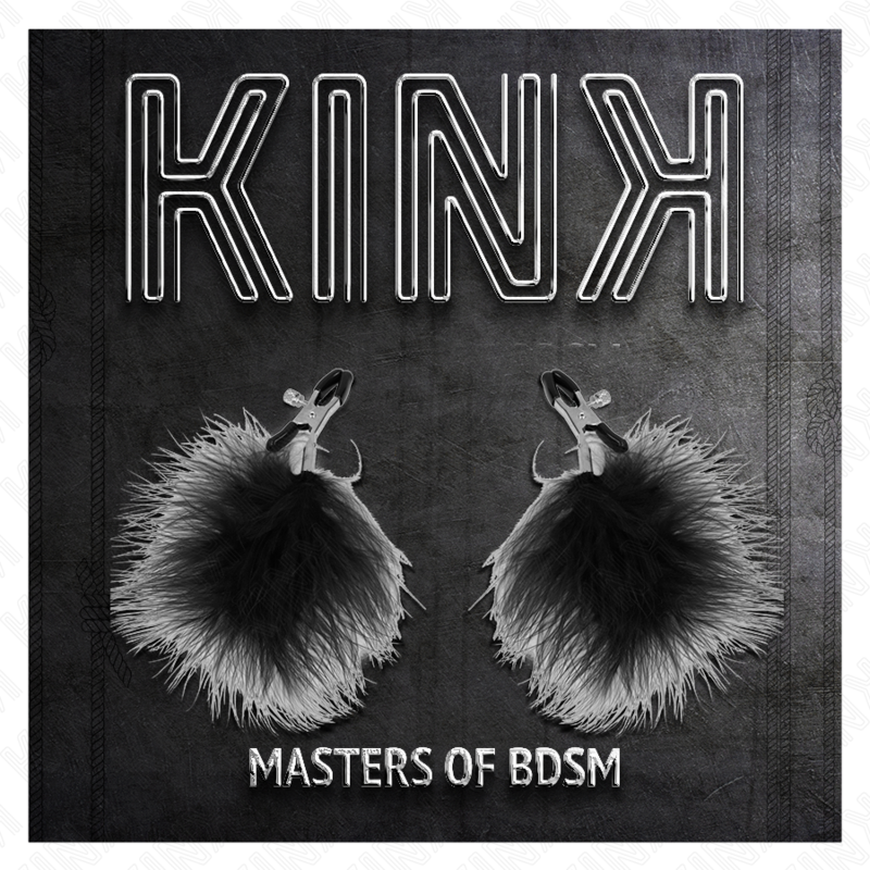 KINK - MORSETTI PER CAPEZZOLI IN PIUMA NERA 7 CM