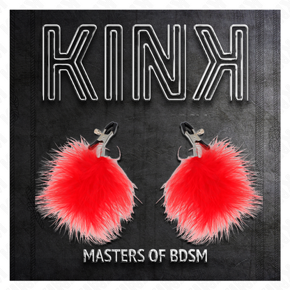 KINK - MORSETTI PER CAPEZZOLI IN PIUMA ROSSA 7 CM