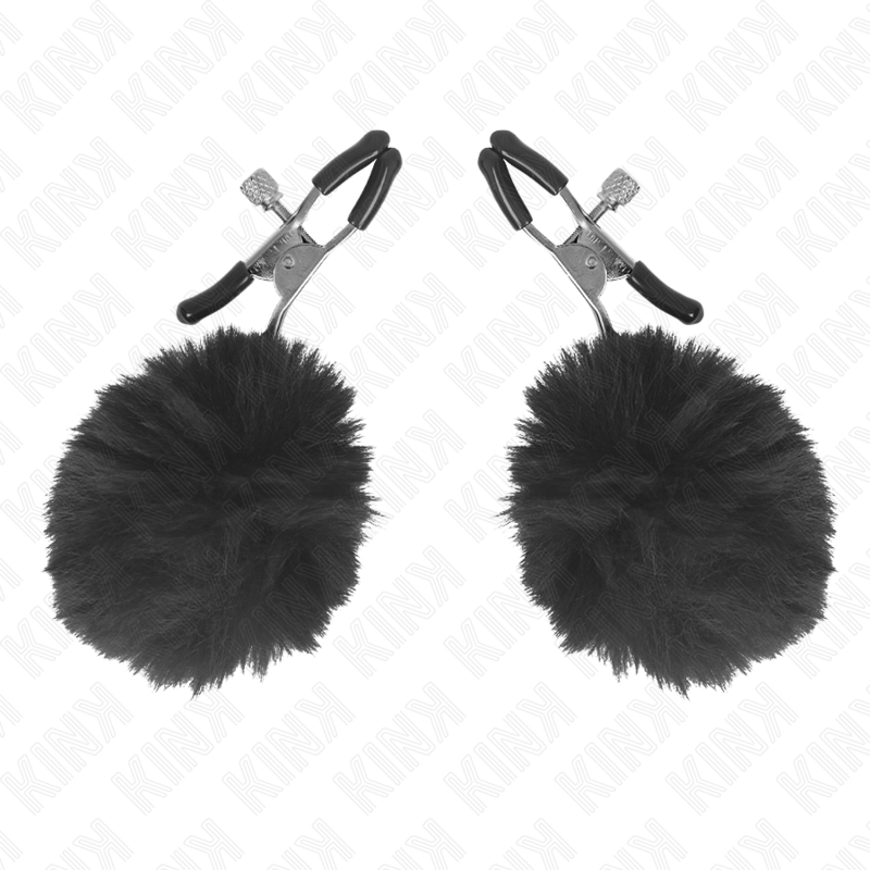 KINK - CLIP PER CAPEZZOLI CON POMPON NERO 6 CM