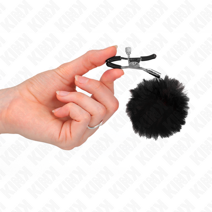 KINK - CLIP PER CAPEZZOLI CON POMPON NERO 6 CM