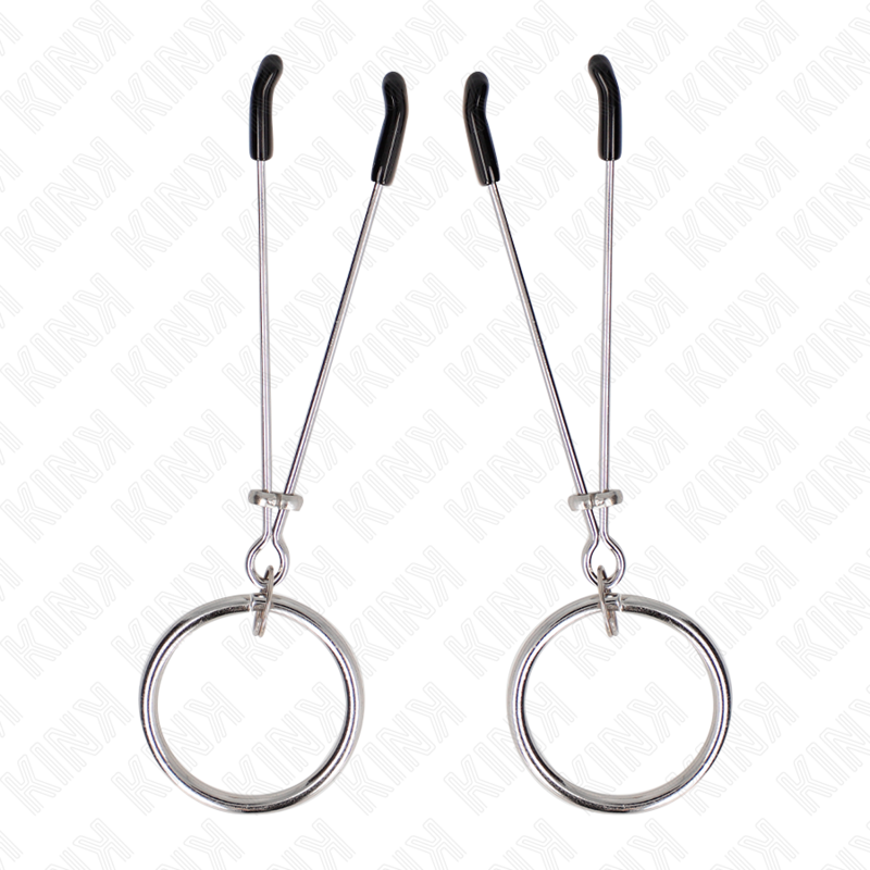 KINK - MORSETTI PER CAPEZZOLI SOTTILI CON ANELLO IN ARGENTO 7 CM