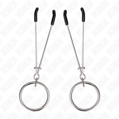 KINK - MORSETTI PER CAPEZZOLI SOTTILI CON ANELLO IN ARGENTO 7 CM