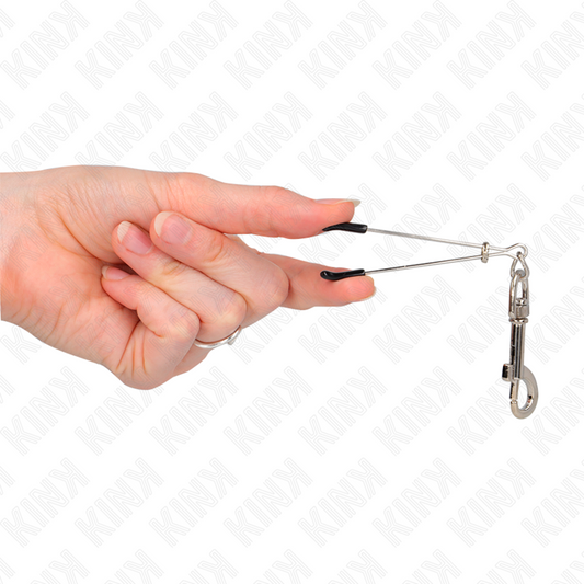KINK - MORSETTI PER CAPEZZOLI SOTTILI CON GANCIO ARGENTO 7 CM